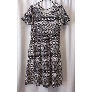 Women's Lularoe Midi Dress Black, Gray, & White Size 2XL, Great Condition